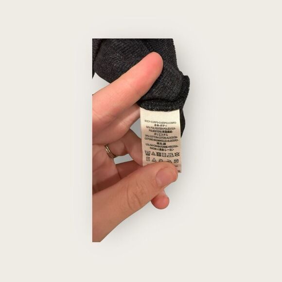 Free People Split Back Turtleneck Exposed Seam Charcoal Gray Size Medium - Picture 6 of 6